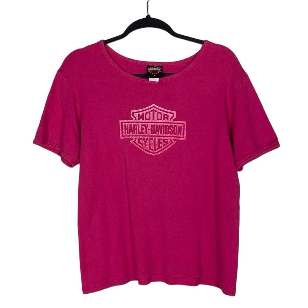 Y2K pink Harley Davidson T-shirt